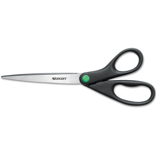 KleenEarth Scissors, 9" Long, 3.75" Cut Length, Black Straight Handle