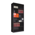 Metal Bookcase, Six-Shelf, 34.5w x 13.5d x 78h, Black