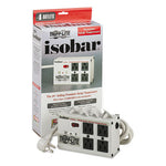 Isobar Surge Protector with Diagnostic LEDs, 4 AC Outlets, 6 ft Cord, 3,330 J, Light Gray