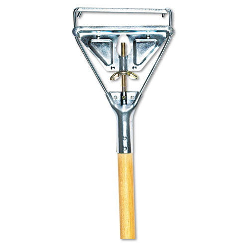 Quick Change Metal Head Mop Handle for No. 20 and Up Heads, 62" Wood Handle