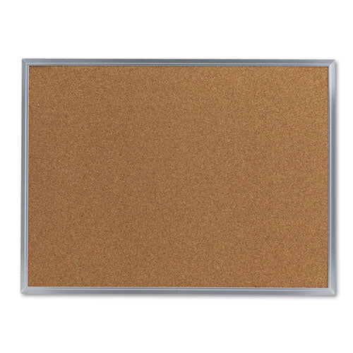 Cork Bulletin Board, 24 x 18, Tan Surface, Aluminum Frame