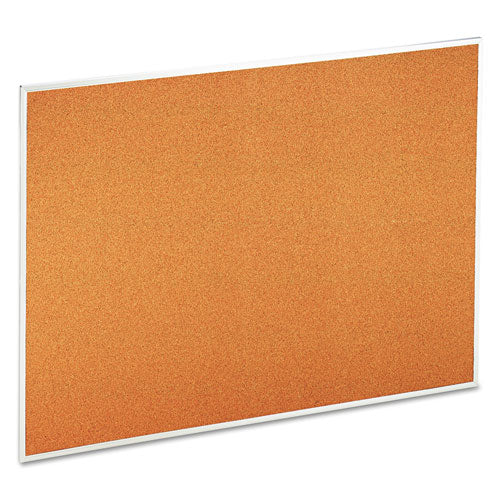 Cork Bulletin Board, 48 x 36, Tan Surface, Aluminum Frame