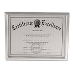 Plastic Document Frame, for 8.5 x 11, Easel Back, Metallic Silver