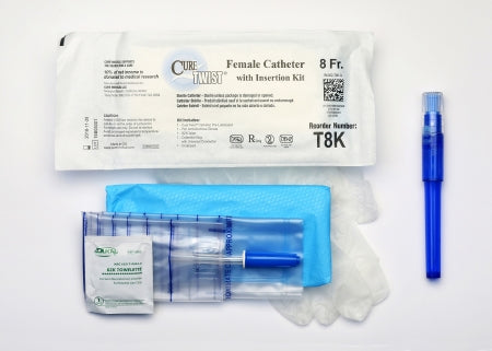 Intermittent Catheter Tray Cure Twist® Female / Straight Tip 8 Fr.