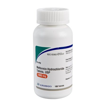 Metformin HCl 1,000 mg Tablet Bottle 100 Tablets
