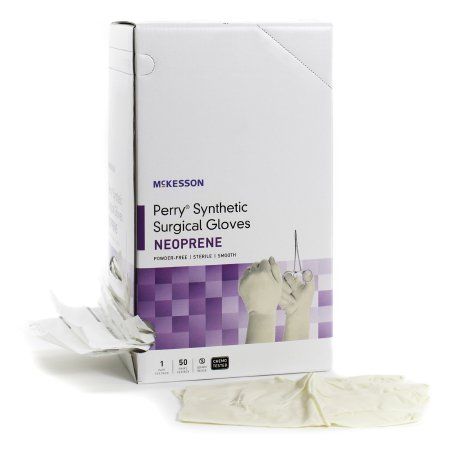 Surgical Glove McKesson Perry® Synthetic Surgical Gloves Size 9 Sterile Polychloroprene Standard Cuff Length Smooth Cream Chemo Tested
