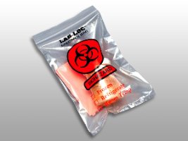 Specimen Transport Bag with Document Pouch Lab-Loc® 6 X 9 Inch Zip Closure Biohazard Symbol / Storage Instructions NonSterile