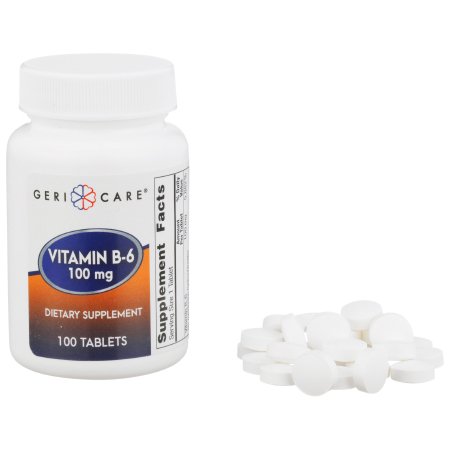 Vitamin Supplement Geri-Care® Vitamin B6 100 mg Strength Tablet 100 per Bottle