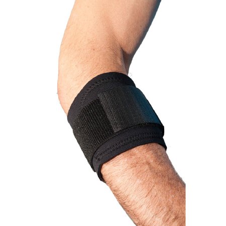 Elbow Strap Breg® Large Pull-On Tennis / Golfer's Elbow Left or Right Elbow 11 to 12 Inch Forearm Circumference Black