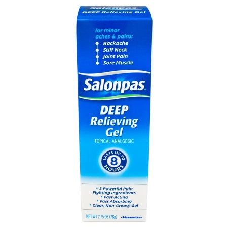 Topical Pain Relief Salonpas® 3.1% - 10% - 15% Strength Camphor / Menthol / Methyl Salicylate Topical Gel 2.75 oz.