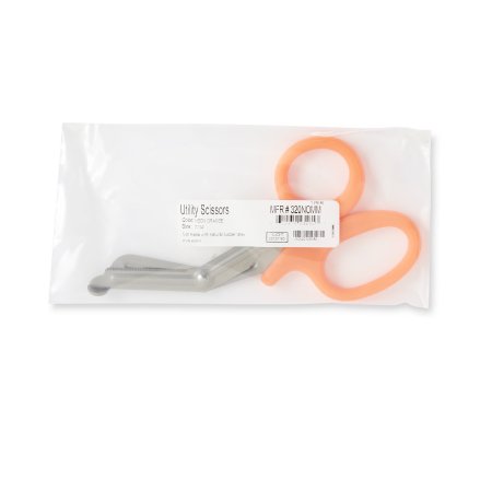 Trauma Shears McKesson Medicut™ Orange 7-1/4 Inch Length Medical Grade Stainless Steel Finger Ring Handle Blunt Tip / Blunt Tip
