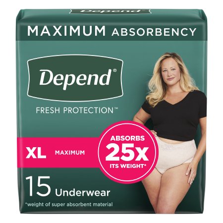 Female Adult Absorbent Underwear Depend® FIT-FLEX® Pull On with Tear Away Seams X-Large Disposable Heavy Absorbency