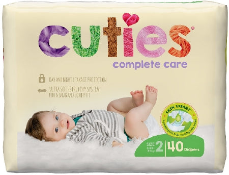 Unisex Baby Diaper Cuties® Complete Care Size 2 Disposable Heavy Absorbency