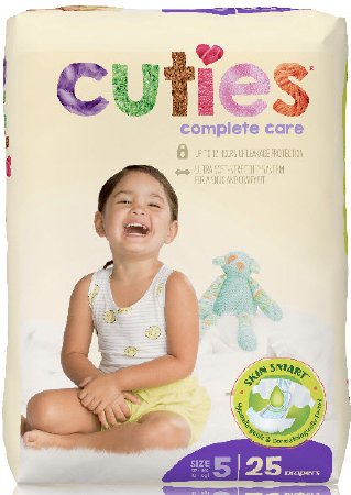 Unisex Baby Diaper Cuties® Complete Care Size 5 Disposable Heavy Absorbency