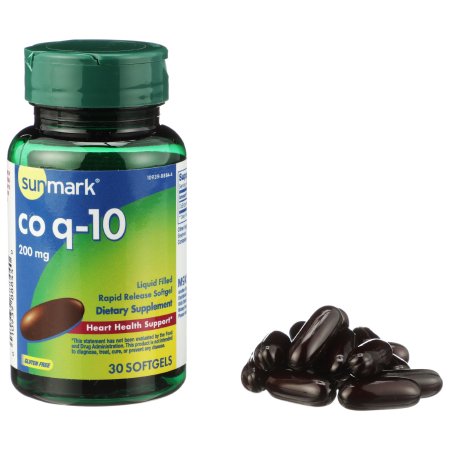 Vitamin Supplement sunmark® Coenzyme Q-10 200 mg Strength Softgel 30 per Bottle