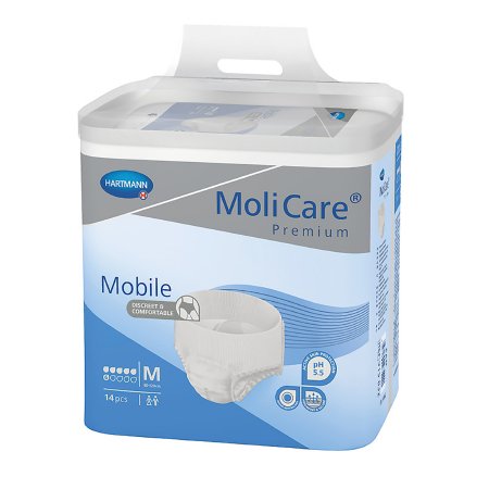 Unisex Adult Absorbent Underwear MoliCare® Premium Mobile 6D Pull On with Tear Away Seams Medium Disposable Moderate Absorbency