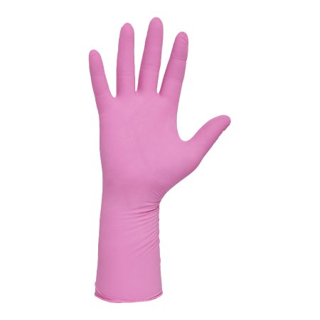 Exam Glove PINK UNDERGUARD Medium NonSterile Nitrile Extended Cuff Length Textured Fingertips Pink Chemo Tested