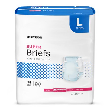 Unisex Adult Incontinence Brief McKesson Large Disposable Moderate Absorbency