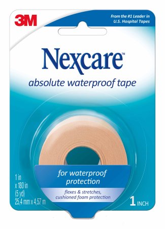 Waterproof Medical Tape Nexcare™ Absolute Tan 1 Inch X 5 Yard Foam NonSterile