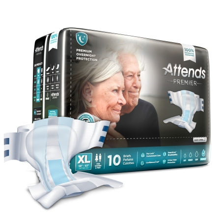 Unisex Adult Incontinence Brief Attends® Premier X-Large Disposable Heavy Absorbency