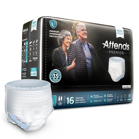 Unisex Adult Absorbent Underwear Attends® Premier Pull On with Tear Away Seams Large Disposable Heavy Absorbency