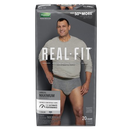 Male Adult Absorbent Underwear Depend® Real Fit® Pull On with Tear Away Seams Large / X-Large Disposable Heavy Absorbency