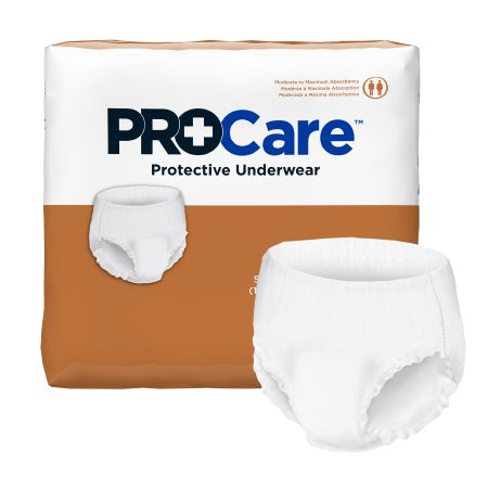 Unisex Adult Absorbent Underwear ProCare™ Pull On with Tear Away Seams X-Large Disposable Moderate Absorbency