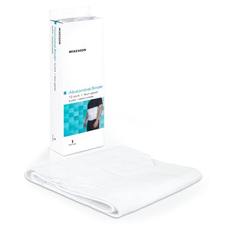 Abdominal Binder McKesson Medium / Large Hook and Loop Closure 45 to 62 Inch Waist Circumference 12 Inch Height Adult