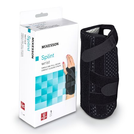 Wrist Brace McKesson Foam / Nylon Left Hand Black One Size Fits Most