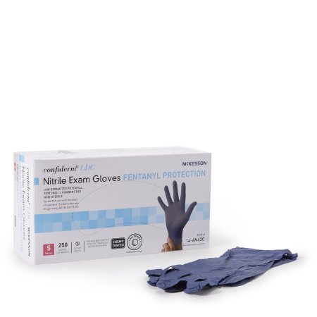 Exam Glove McKesson Confiderm® LDC Small NonSterile Nitrile Standard Cuff Length Fully Textured Blue Chemo Tested / Fentanyl Tested