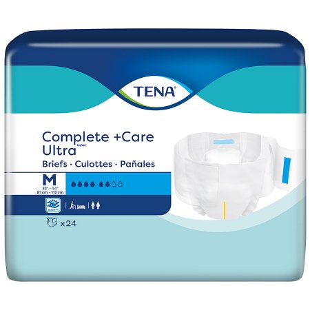 Unisex Adult Incontinence Brief TENA® Complete + Care Ultra™ Medium Disposable Moderate Absorbency