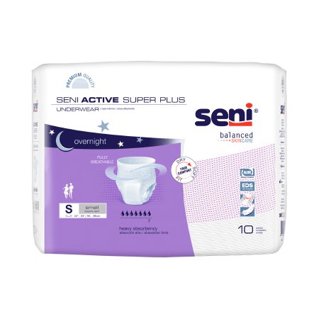 Unisex Adult Absorbent Underwear Seni® Active Super Plus Pull On with Tear Away Seams Small Disposable Heavy Absorbency