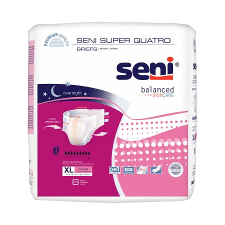 Unisex Adult Incontinence Brief Seni® Super Quatro X-Large Disposable Heavy Absorbency