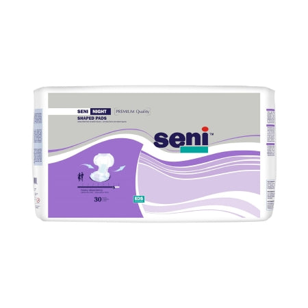 Incontinence Liner Seni® Shaped Night Pads 27 Inch Length Heavy Absorbency Superabsorbant Core One Size Fits Most