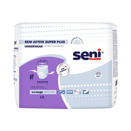 Unisex Adult Absorbent Underwear Seni® Active Super Plus Pull On with Tear Away Seams 2X-Large Disposable Heavy Absorbency