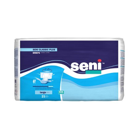 Unisex Adult Incontinence Brief Seni® Classic Plus Large Disposable Moderate Absorbency