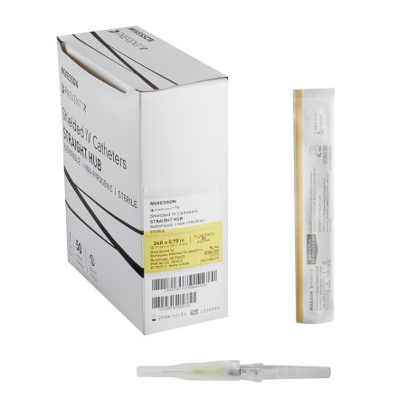 Peripheral IV Catheter McKesson Prevent® R 24 Gauge 0.75 Inch Button Retracting Safety Needle