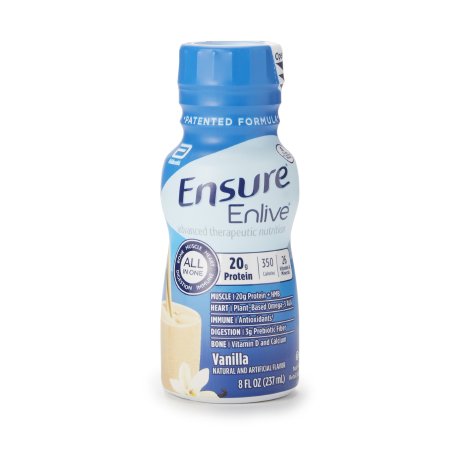 Oral Supplement Ensure® Enlive® Advanced Nutrition Shake Vanilla Flavor Liquid 8 oz. Bottle