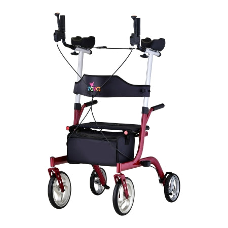 4 Wheel Rollator PHOENIX RISE UP Red Adjustable Height / Folding Aluminum Frame