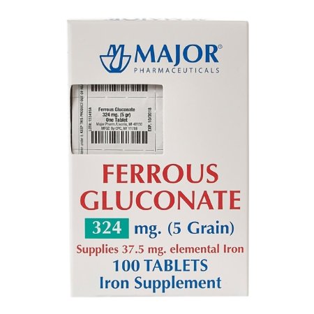 Mineral Supplement Major® Iron 324 mg Strength Tablet 100 Per Bottle