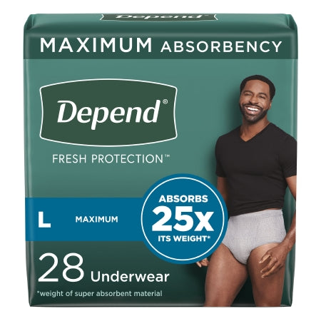 Male Adult Absorbent Underwear Depend® FIT-FLEX® Pull On with Tear Away Seams Large Disposable Heavy Absorbency