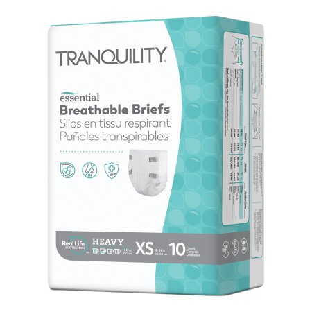 Unisex Adult Incontinence Brief Tranquility® Essential X-Small Disposable Heavy Absorbency