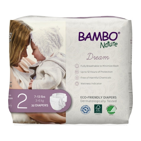 Unisex Baby Diaper Bambo® Nature Size 2 Disposable Heavy Absorbency