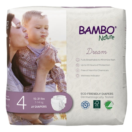 Unisex Baby Diaper Bambo® Nature Size 4 Disposable Heavy Absorbency