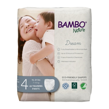 Unisex Toddler Training Pants Bambo® Nature Dream Pull On with Tear Away Seams Size 4 Disposable Heavy Absorbency