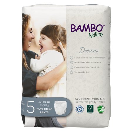 Unisex Toddler Training Pants Bambo® Nature Dream Pull On with Tear Away Seams Size 5 Disposable Heavy Absorbency