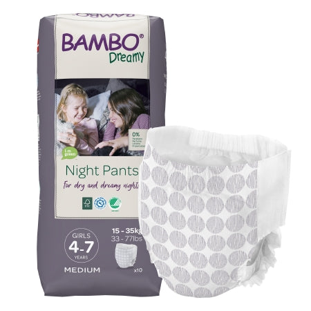 Female Youth Training Pants Bambo® Dreamy Pull On with Tear Away Seams Size 4 to 7 Years Disposable Heavy Absorbency