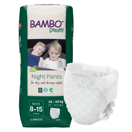 Male Youth Training Pants Bambo® Dreamy Pull On with Tear Away Seams Size 8 to 15 Years Disposable Heavy Absorbency