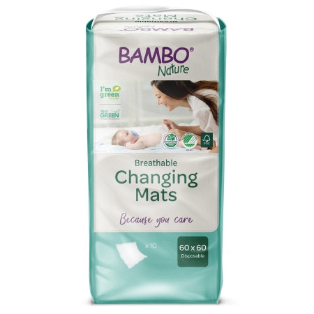 Disposable Changing Table Pad Bambo® Nature 23.6 X 23.6 Inch Fluff Light Absorbency