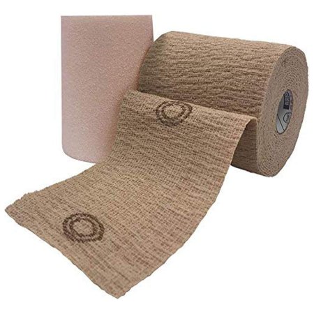 2 Layer Compression Bandage System CoFlex® TLC Calamine with Indicators 4 Inch X 6 Yard / 4 Inch X 7 Yard Self-Adherent / Pull On Closure Tan NonSterile 20 to 30 mmHg